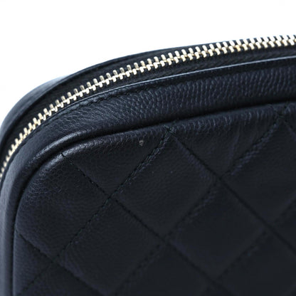 Chanel Caviar Quilted Small Curvy Pouch Cosmetic Case Black 10 of 13