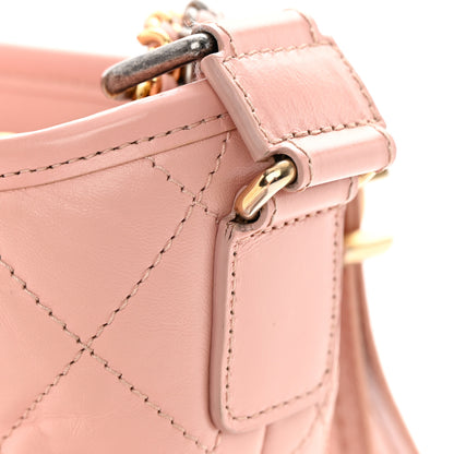 Chanel Aged Calfskin Quilted Small Gabrielle Hobo Pink 15 of 16
