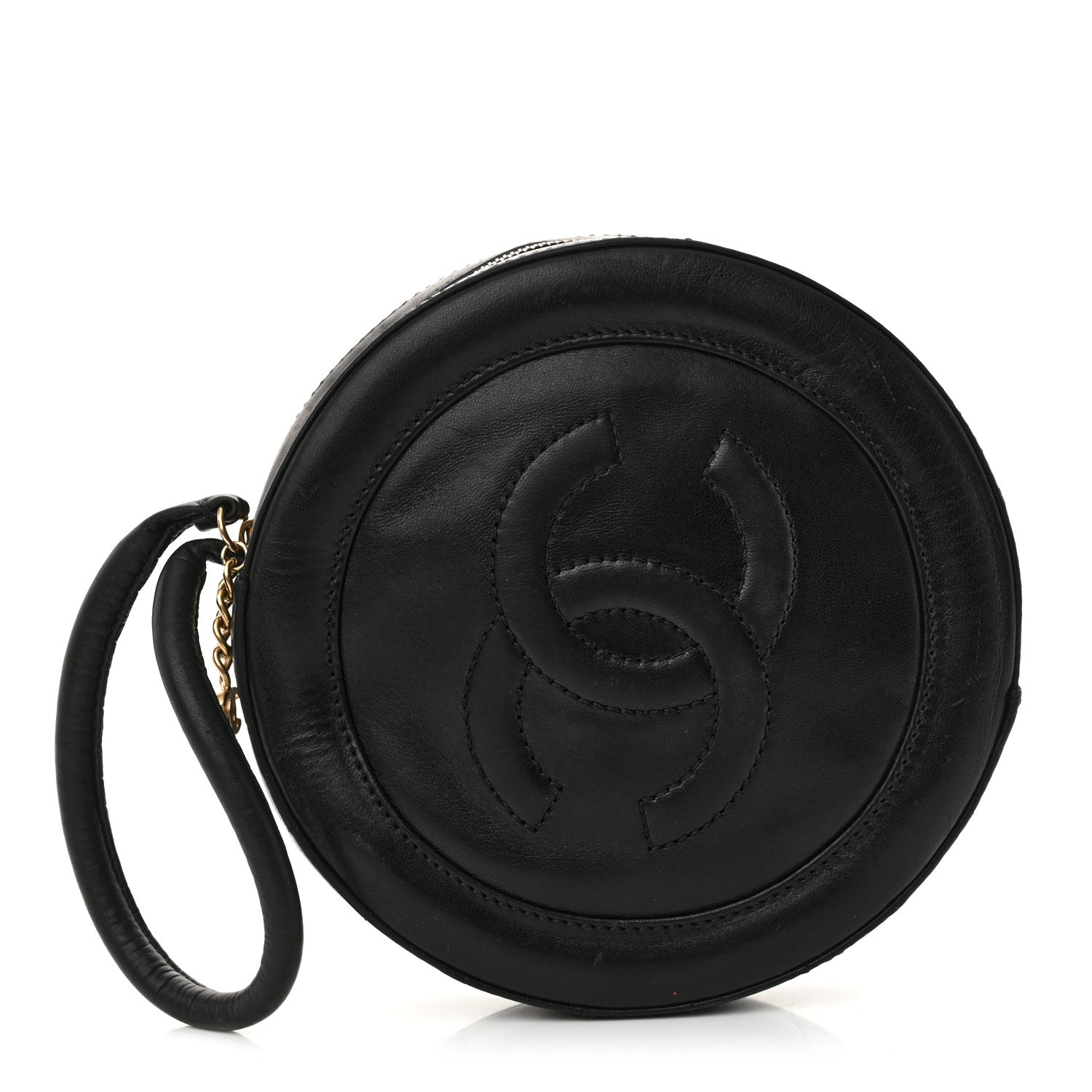 Chanel Lambskin Square Quilted Round Shoulder Bag Black 1 of 15