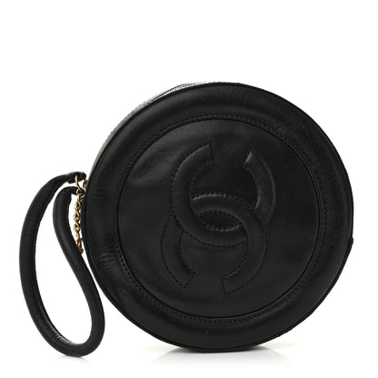 Chanel Lambskin Square Quilted Round Shoulder Bag Black 1 of 15