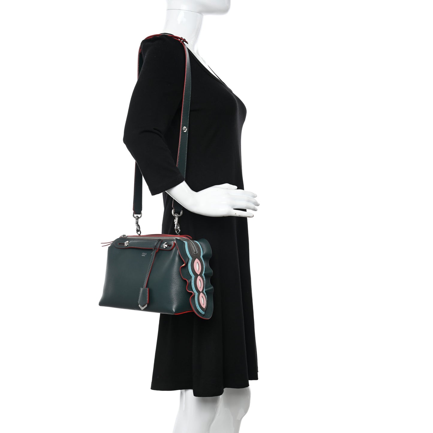 Vitello Dolce Oval Waves Tail Medium By The Way Boston Bag Verde Inglese Multicolor