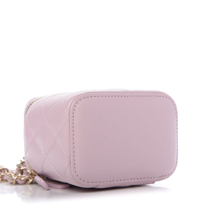 Chanel Caviar Quilted Mini Vanity Case With Chain Light Pink 4 of 10