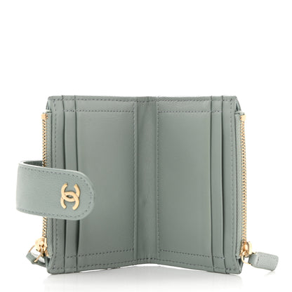 Chanel Caviar Quilted Compact Zipped Pocket Wallet Grey 5 of 8