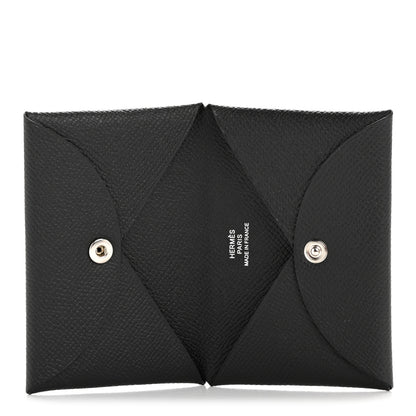 Hermes Epsom Calvi Card Case Black 5 of 8
