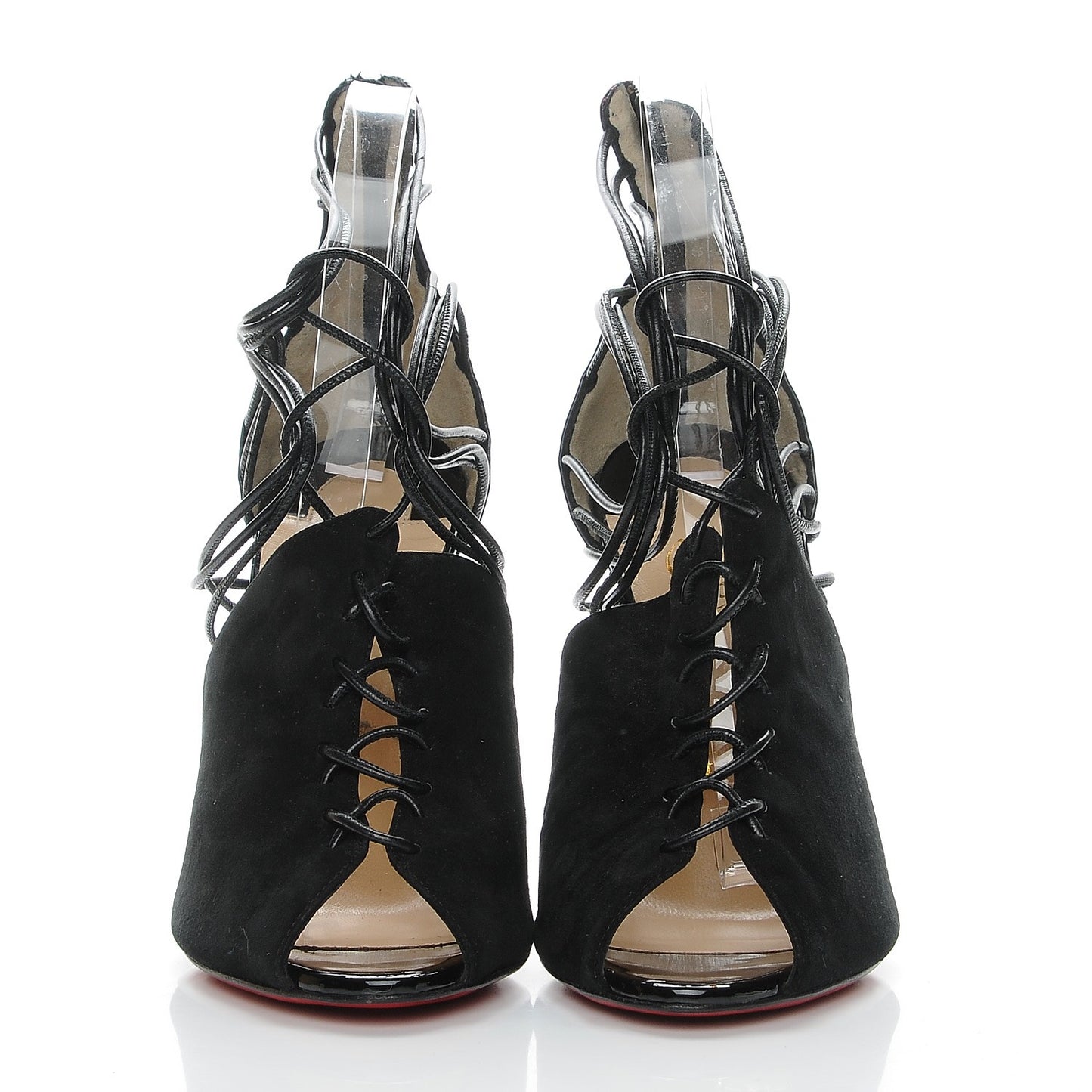 Suede Kid Confusina 100 Peep Toe Pumps 38 Black