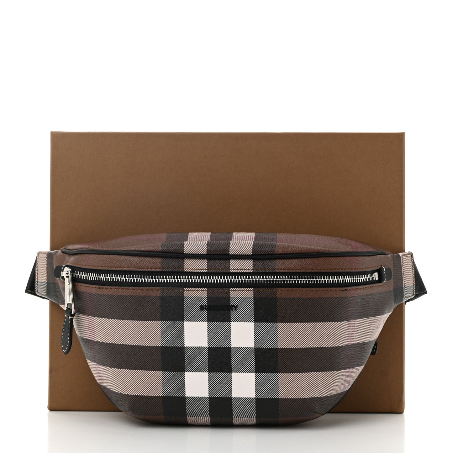 E-canvas Check Cason Bum Bag Dark Birch Brown