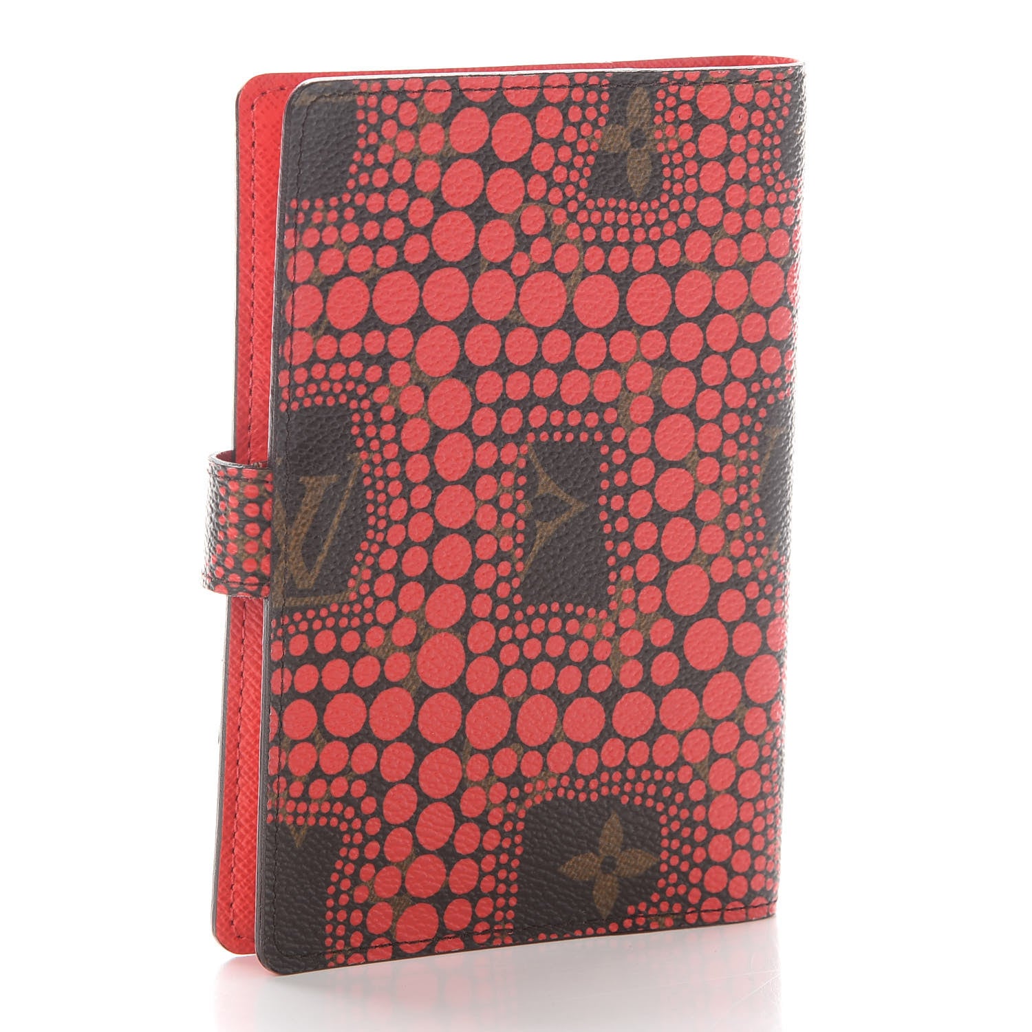 Louis Vuitton Monogram Kusama Town Small Ring Agenda Cover Red 3 of 6