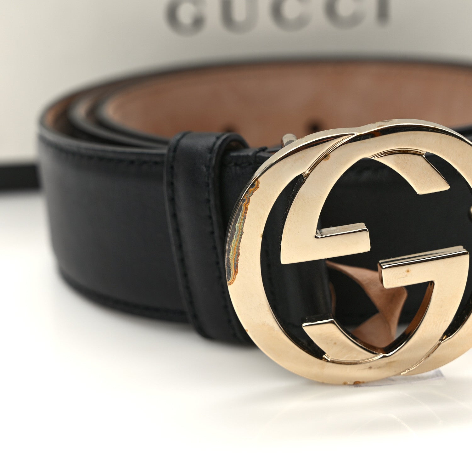 Gucci Calfskin Interlocking G 37mm Belt 95 38 Black 6 of 7