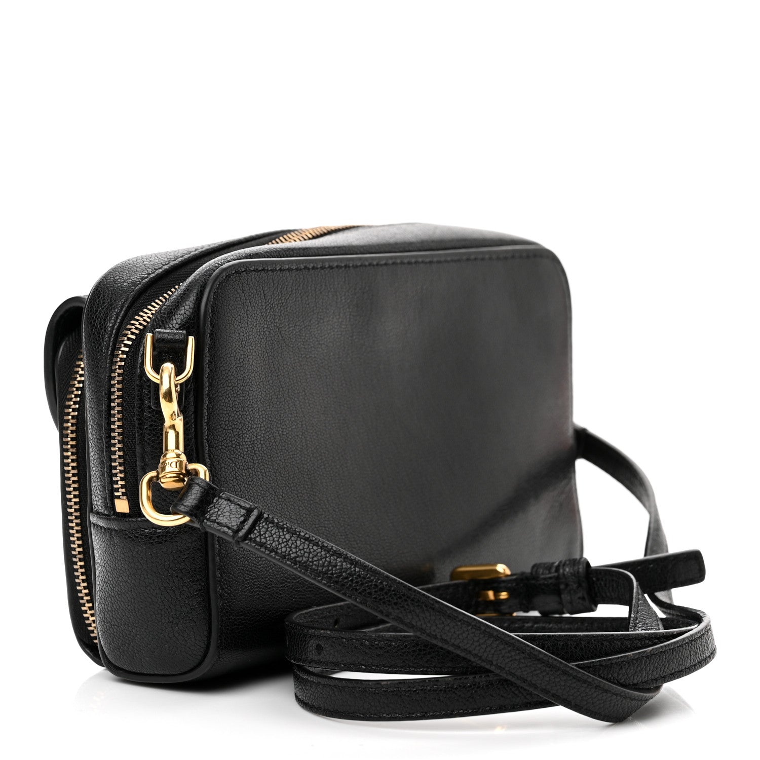 Christian Dior Goatskin Double Saddle Pouch Black 2 of 9
