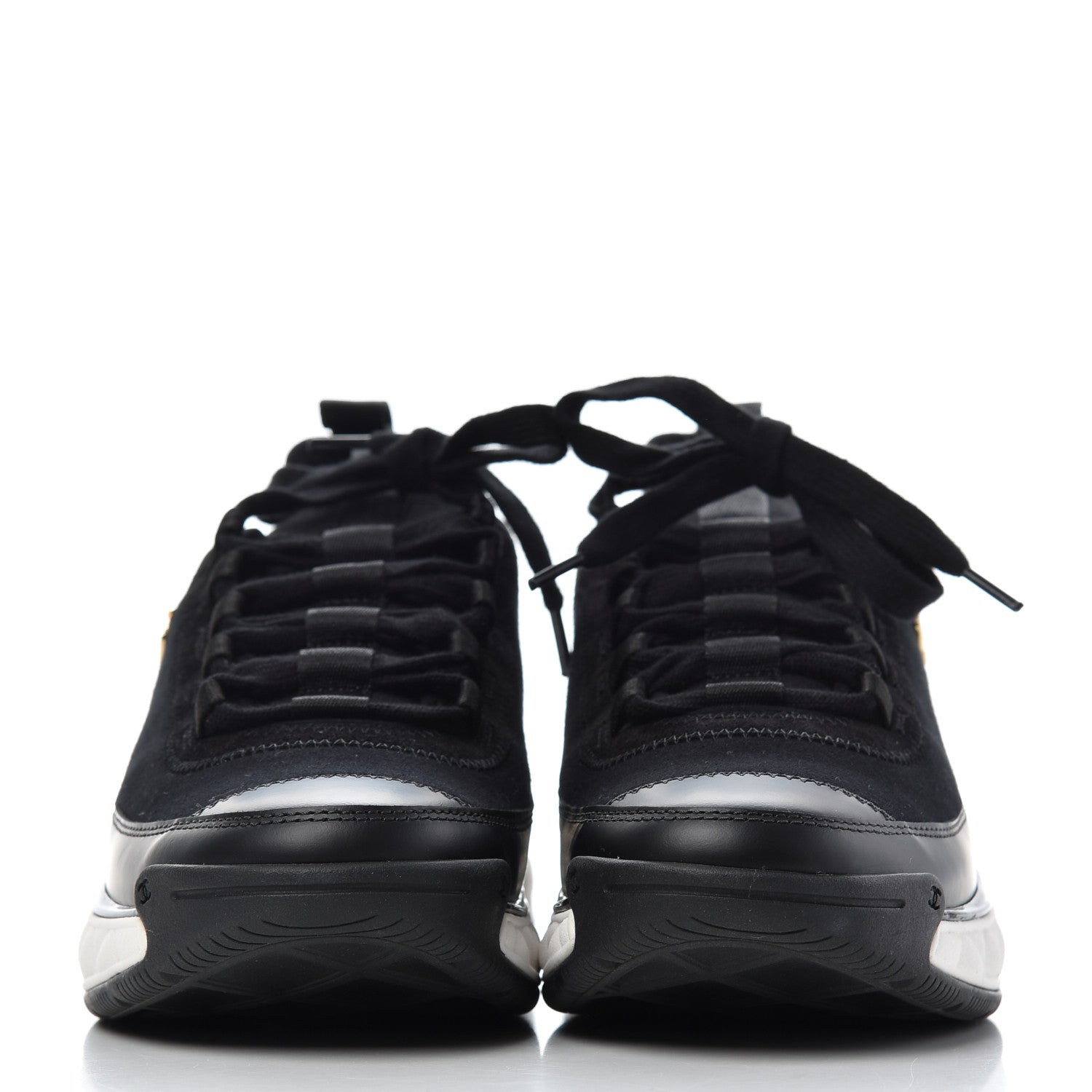 Chanel Velvet Calfskin Mixed Fibers CC Sneakers 37 Black 2 of 13