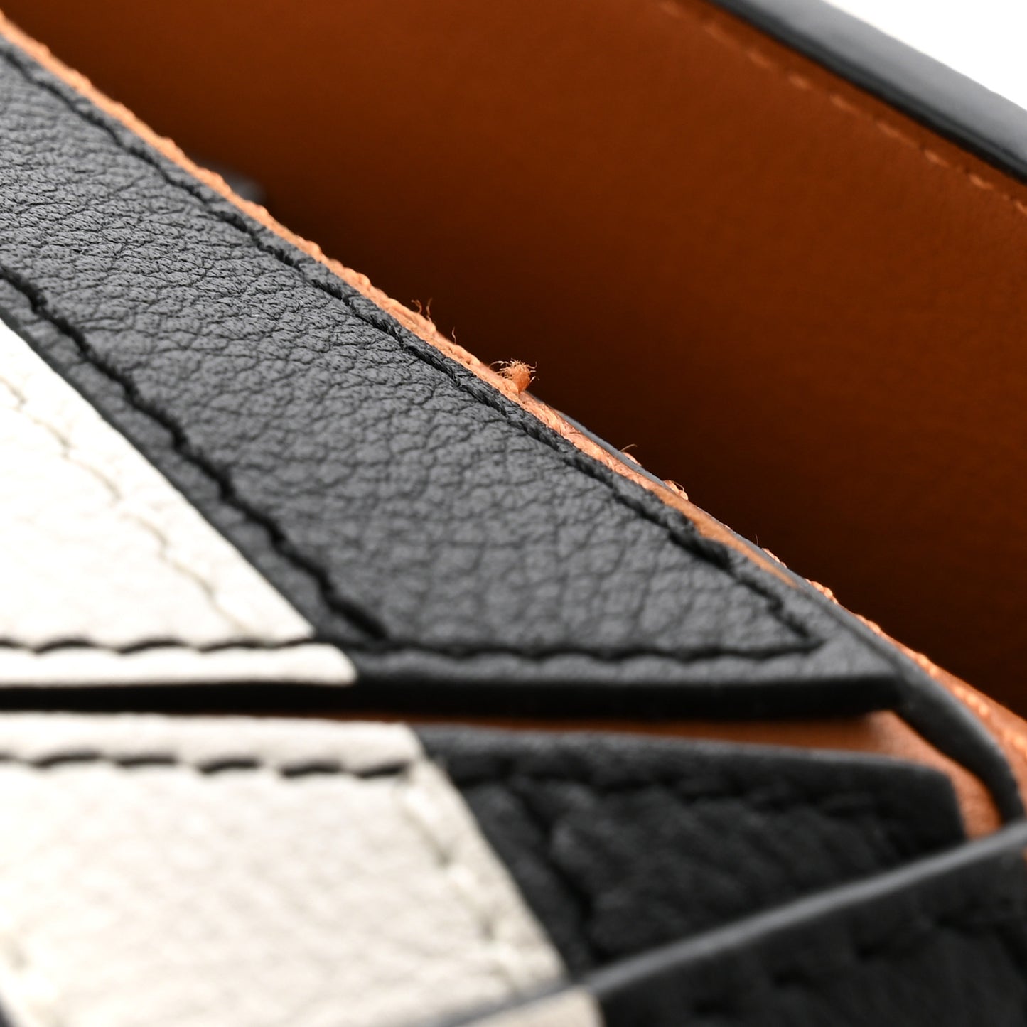 Calfskin Marine Stripe Small Puzzle Bag Tan