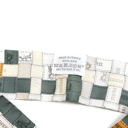 Hermes Silk Bolduc Au Carre Twilly Gris Kaki Ocre 2 of 5