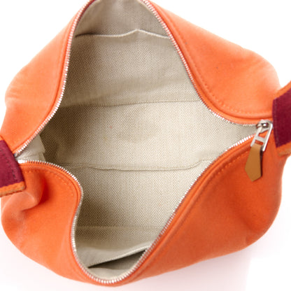 Hermes Canvas Small Bride-A-Brac Pouch Orange Burgundy 5 of 11