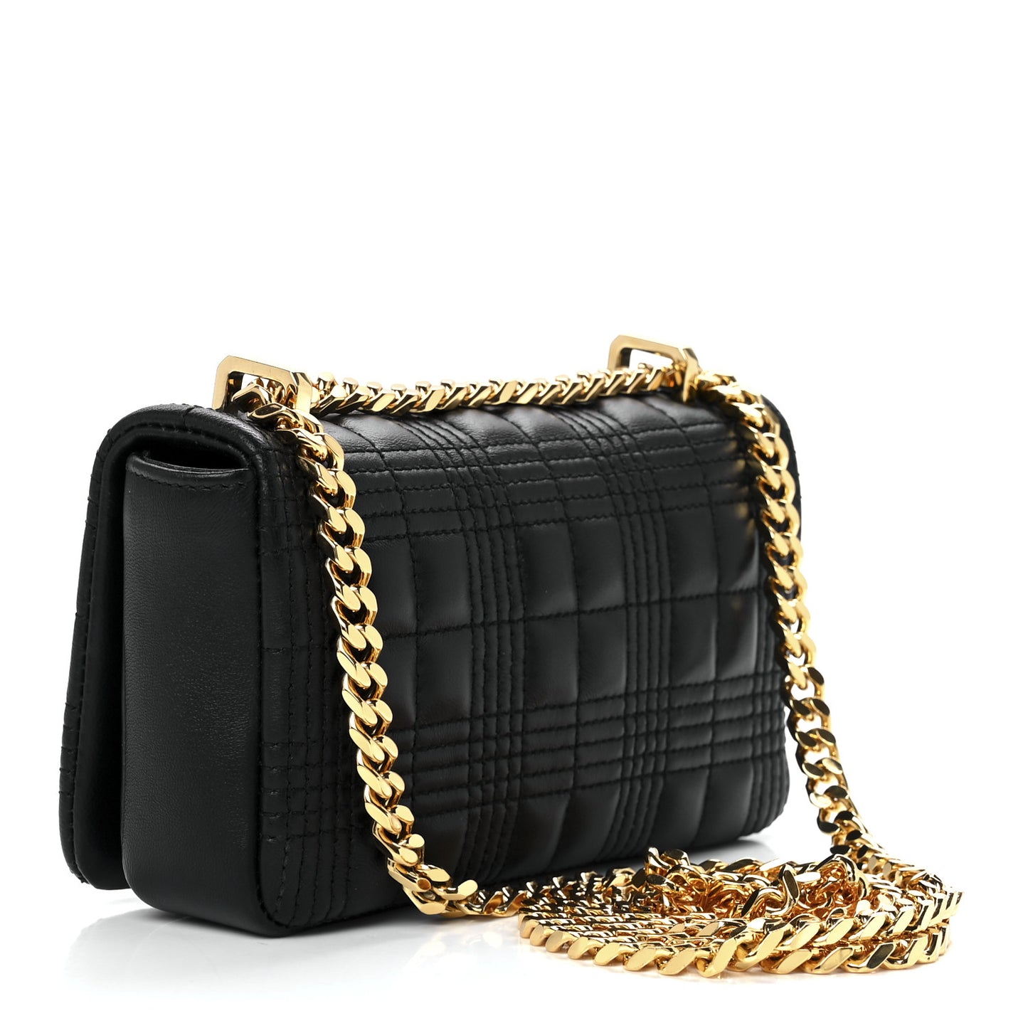 Grainy Calfskin Quilted Mini Lola Bag Black