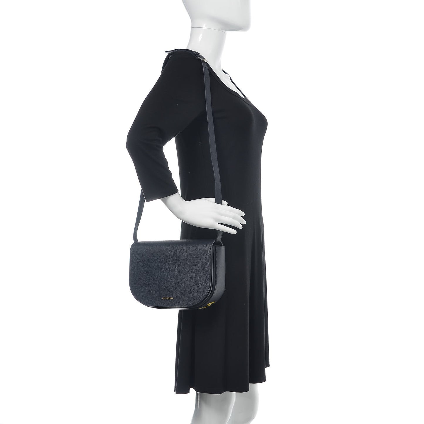 Signature Grained Calfskin Logo S Ville Day Bag Bleu Tempete Jaune