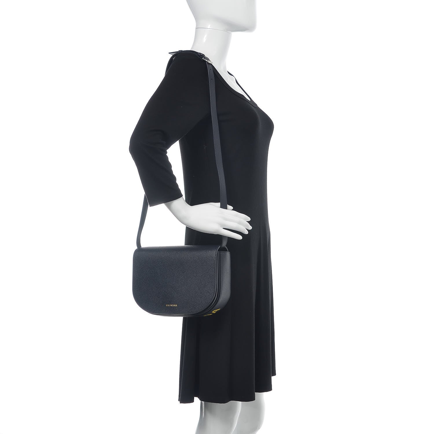 Balenciaga Signature Grained Calfskin Logo S Ville Day Bag Bleu Tempete Jaune 2 of 9