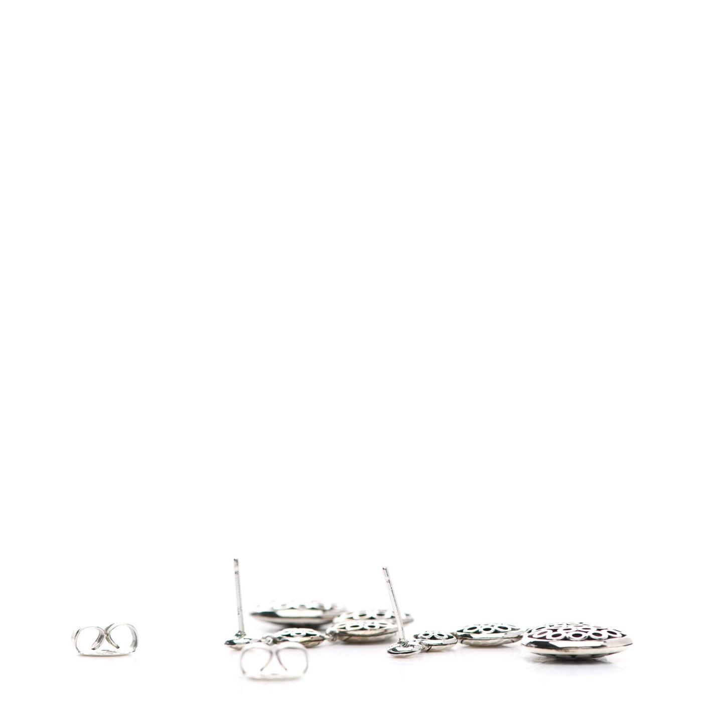 Sterling Silver Dot Moon Phase Drop Earrings