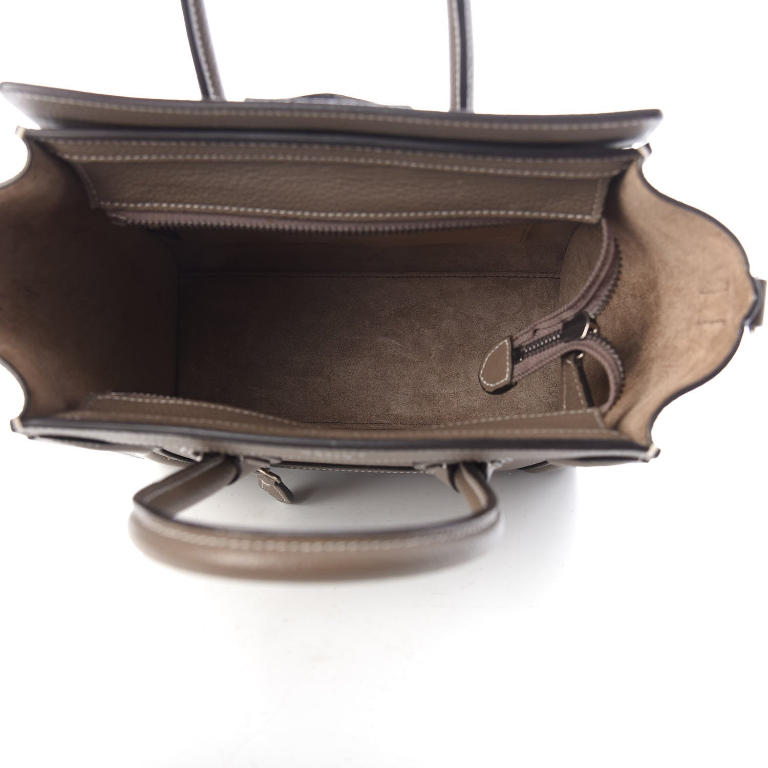 Celine Drummed Calfskin Nano Luggage Souris 5 of 8