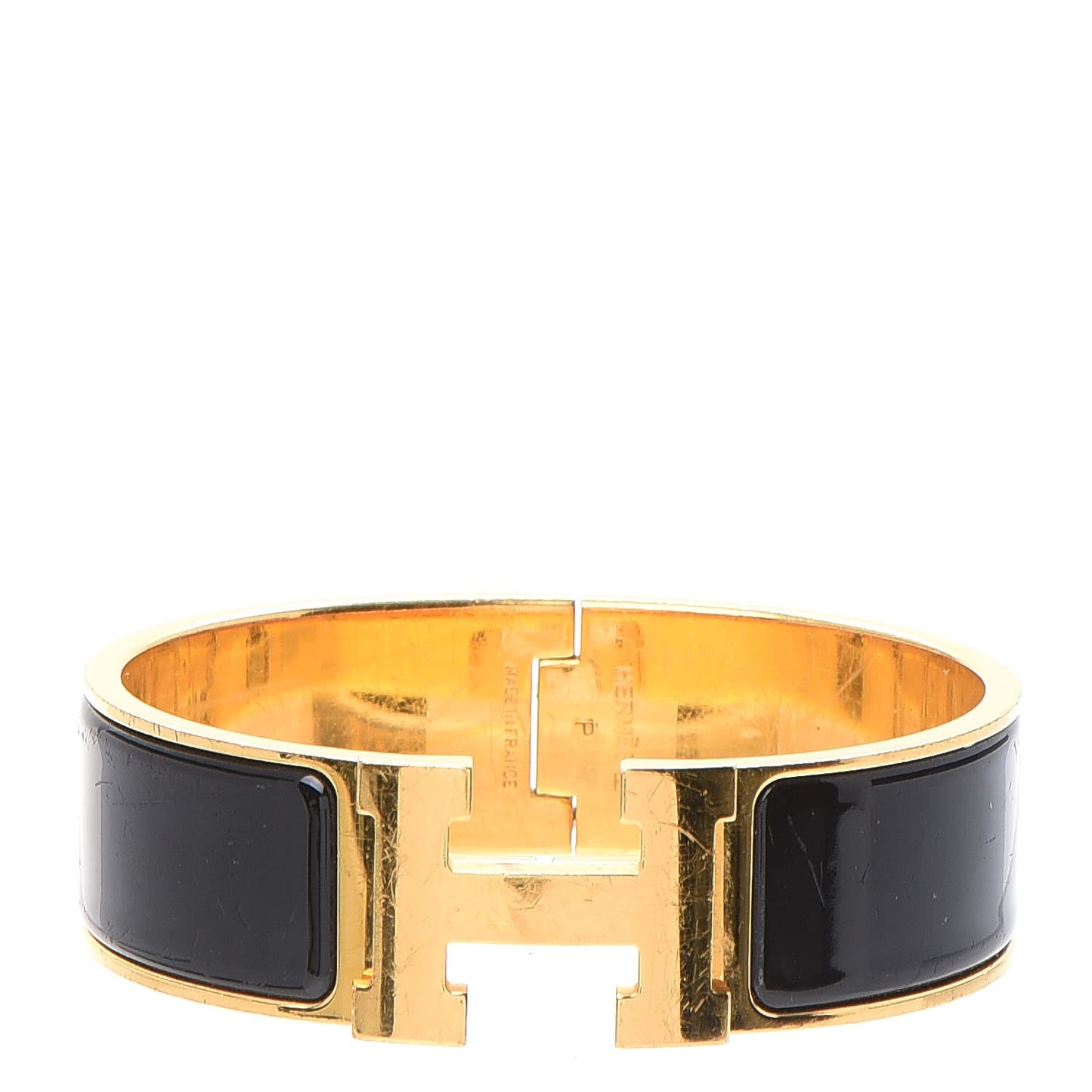 Enamel Wide Clic Clac H Bracelet GM Black