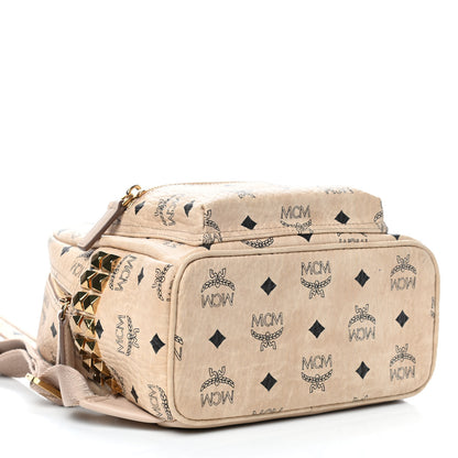 MCM Visetos Small Side Stud Stark Backpack Beige 3 of 4