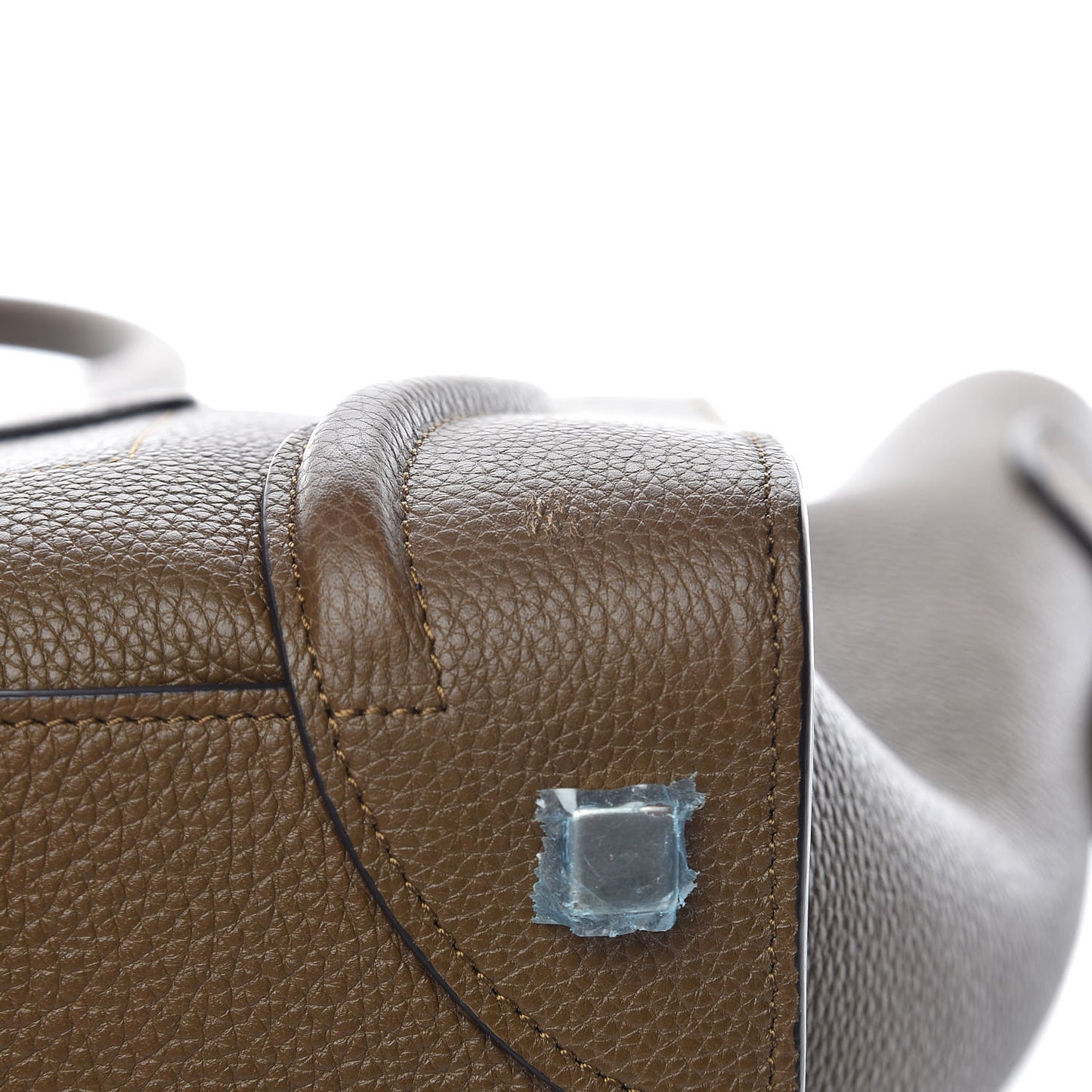 Drummed Calfskin Mini Luggage Moss Green