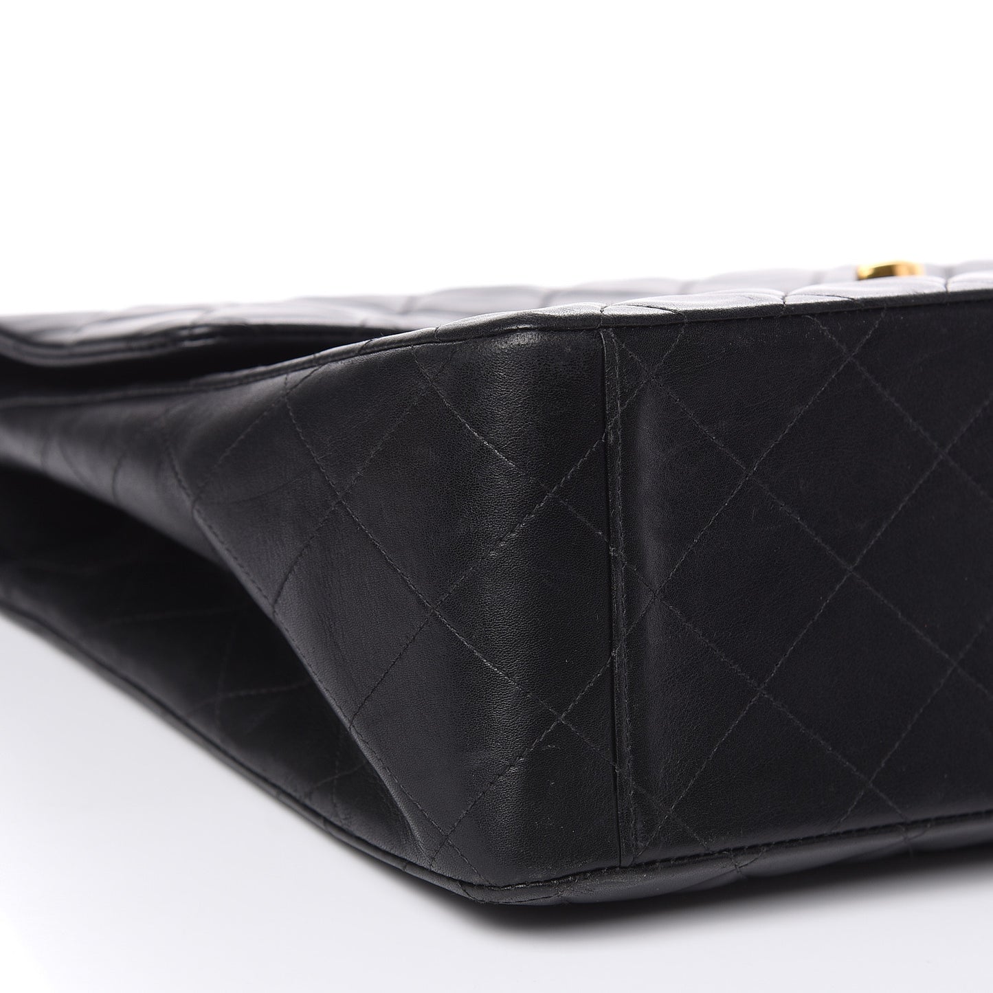 Lambskin Quilted XL Jumbo Single Flap Black