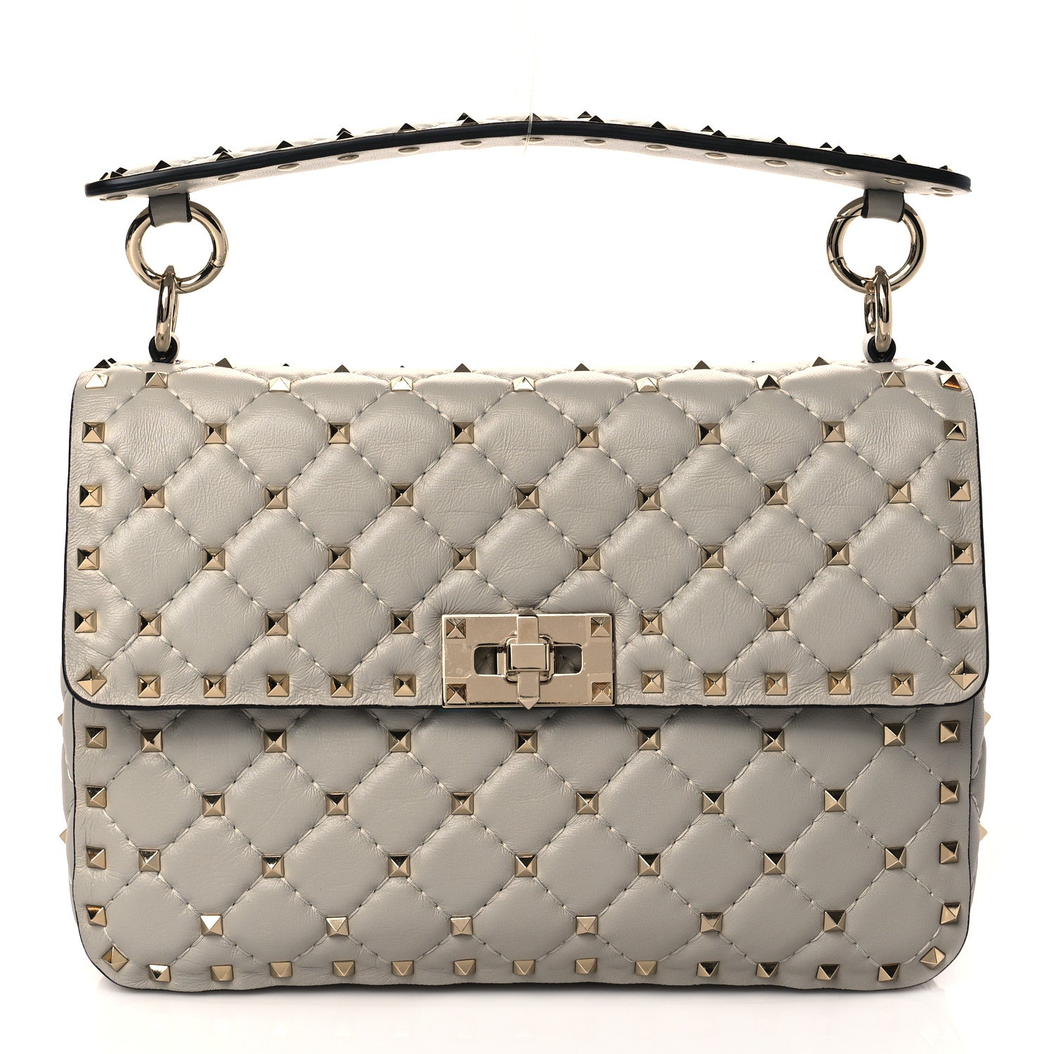 Valentino Garavani Nappa Medium Rockstud Spike Shoulder Bag Pastel Grey 1 of 9