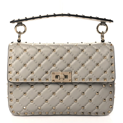 Valentino Garavani Nappa Medium Rockstud Spike Shoulder Bag Pastel Grey 1 of 9