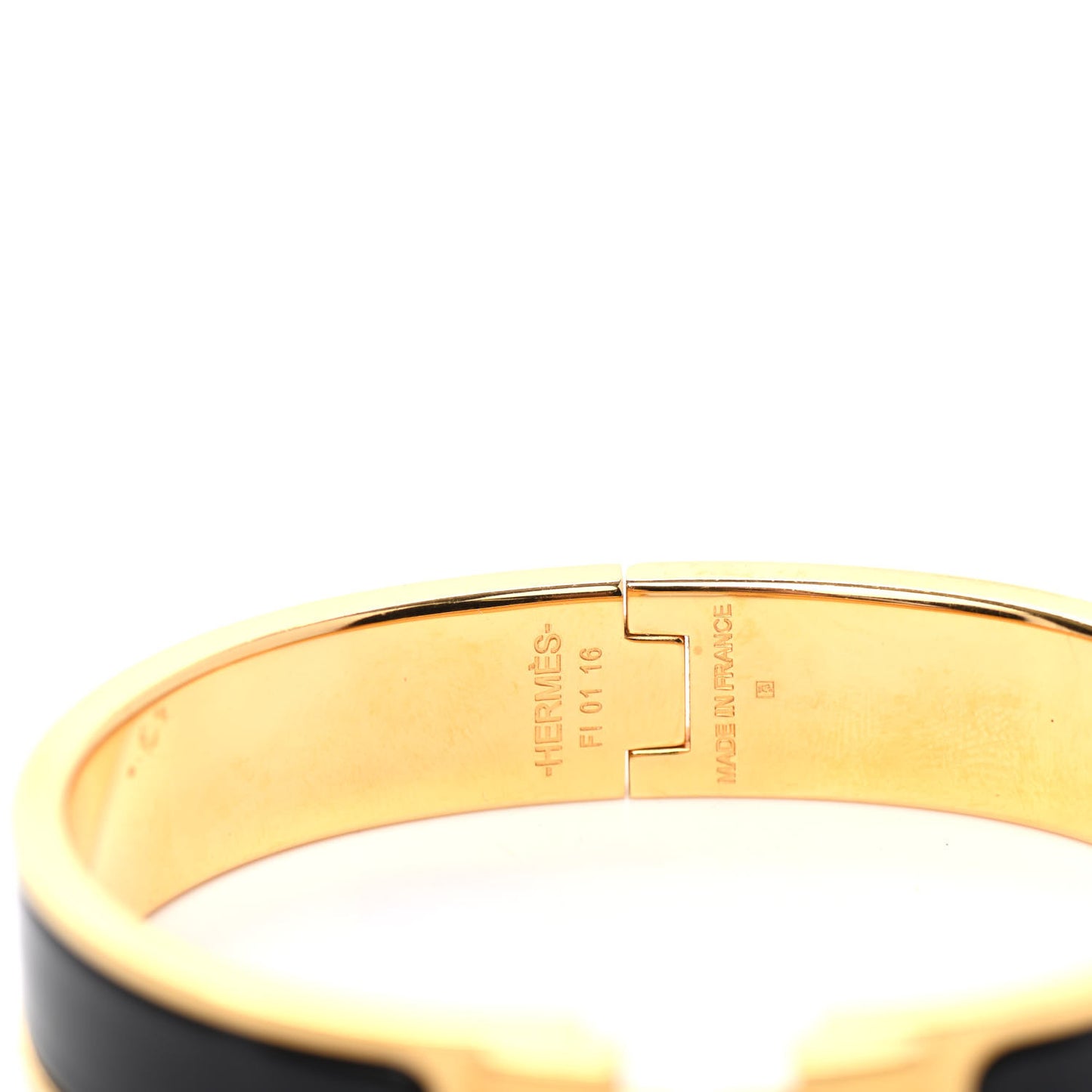 Enamel Narrow Clic Clac H Bracelet PM Black