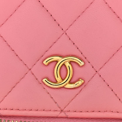 Chanel Lambskin Quilted Trendy Mini Vanity Case With Chain Pale Pink 14 of 14