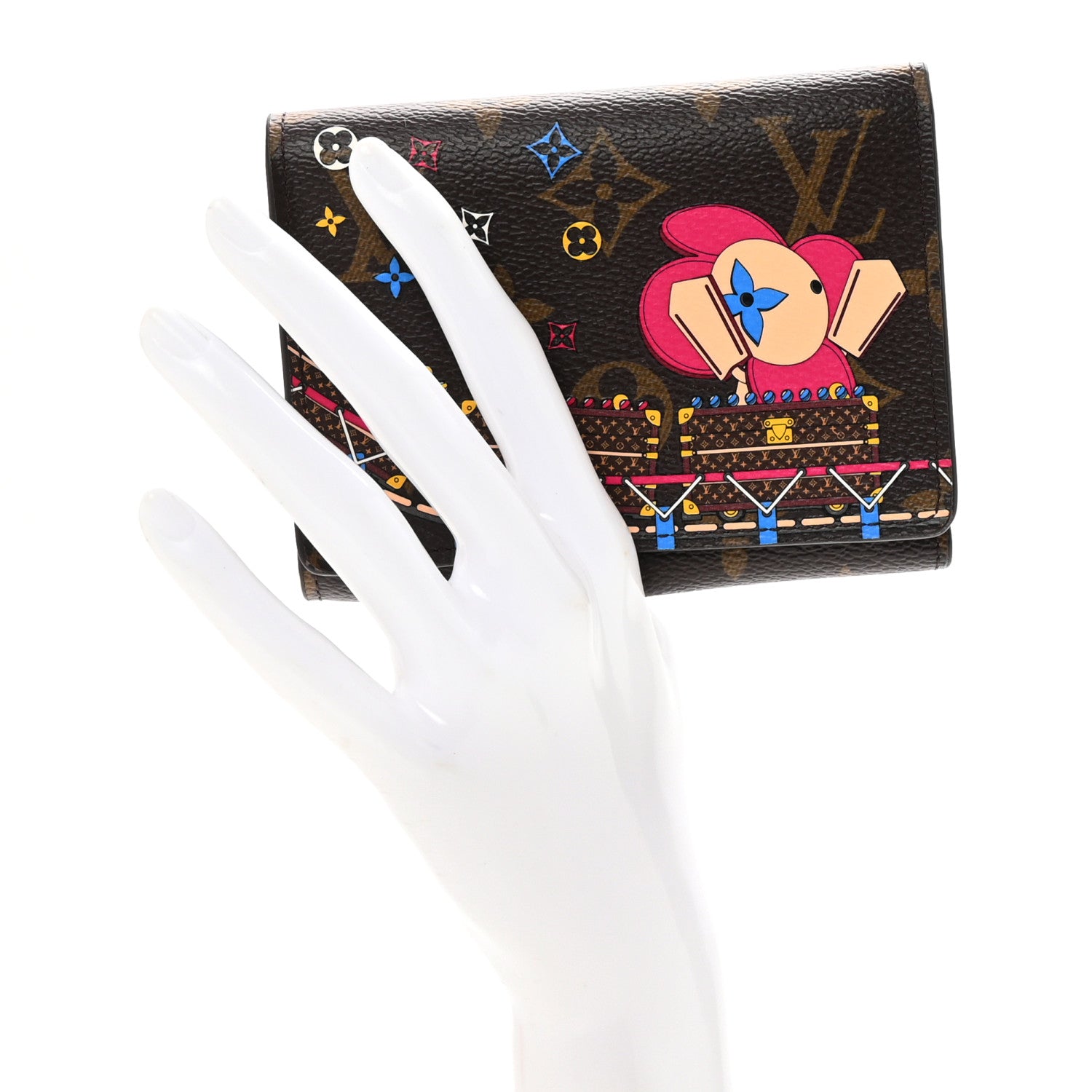 Louis Vuitton Monogram 2020 Christmas Animation Roller Coaster Victorine Wallet Pivoine 2 of 7