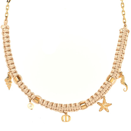 Christian Dior Metal Polyester Cabinet D'été Choker Gold Beige 1 of 5