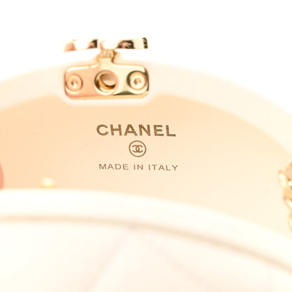 Chanel Lambskin Quilted Oval Minaudiere Chain Clutch White 6 of 10