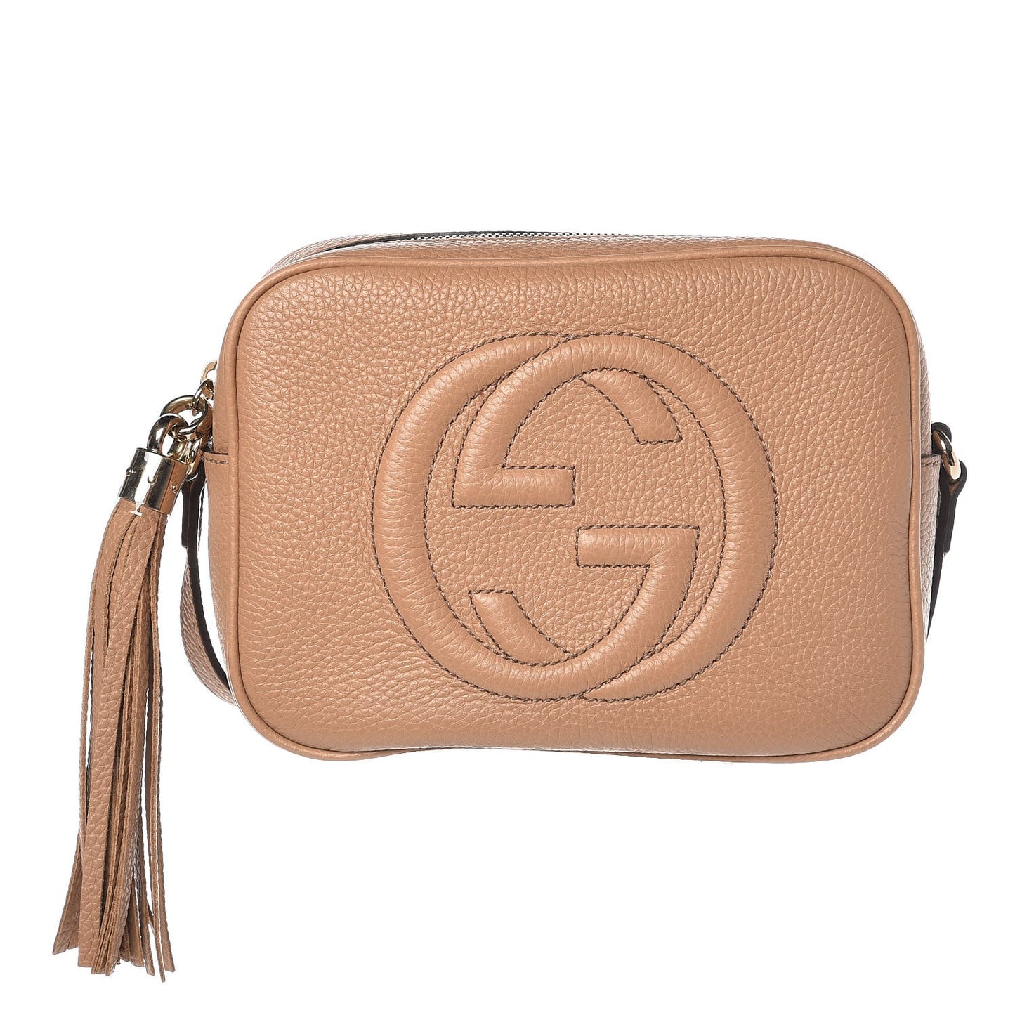 Pebbled Calfskin Small Soho Disco Bag Camelia