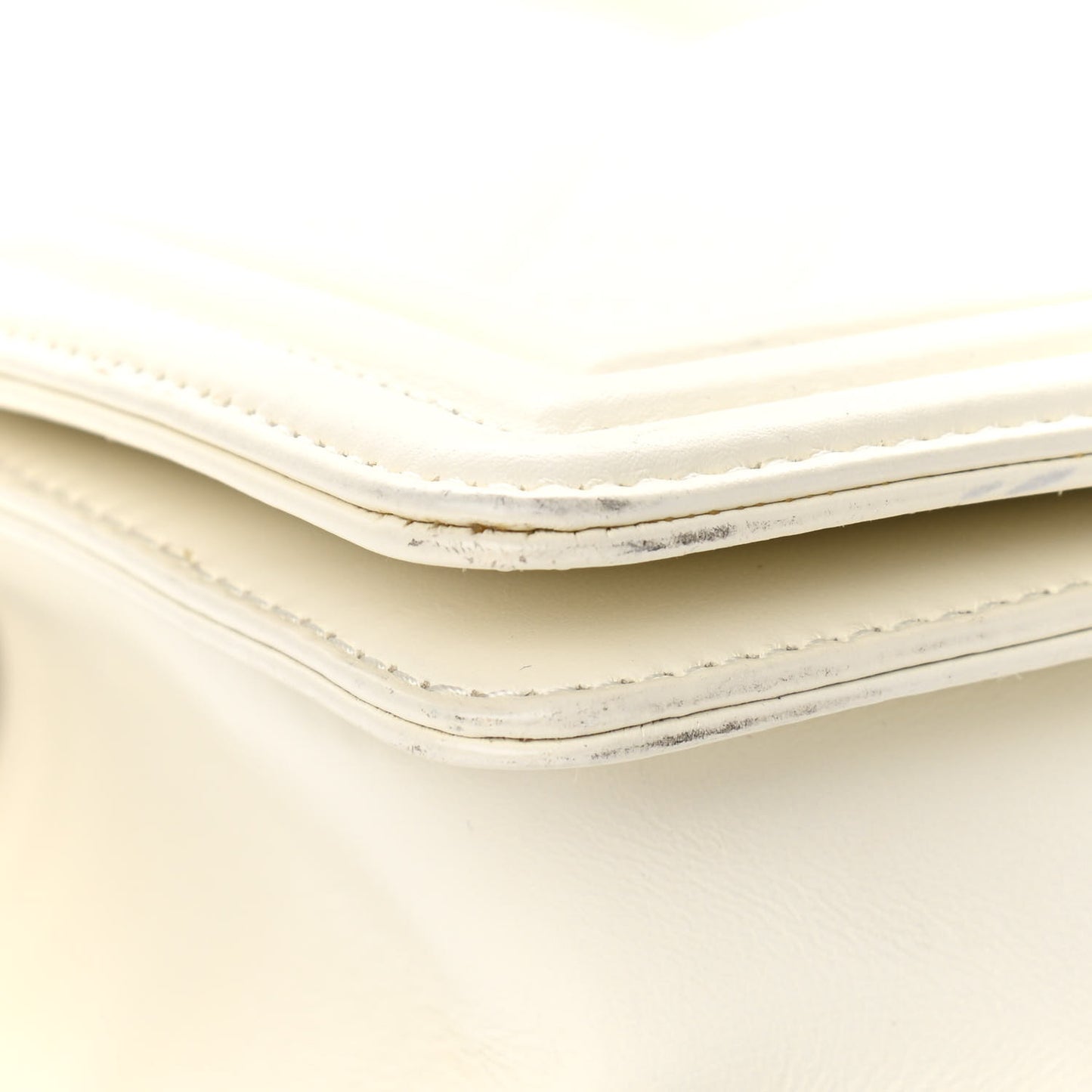 Calfskin Quilted Medium Boy Flap White
