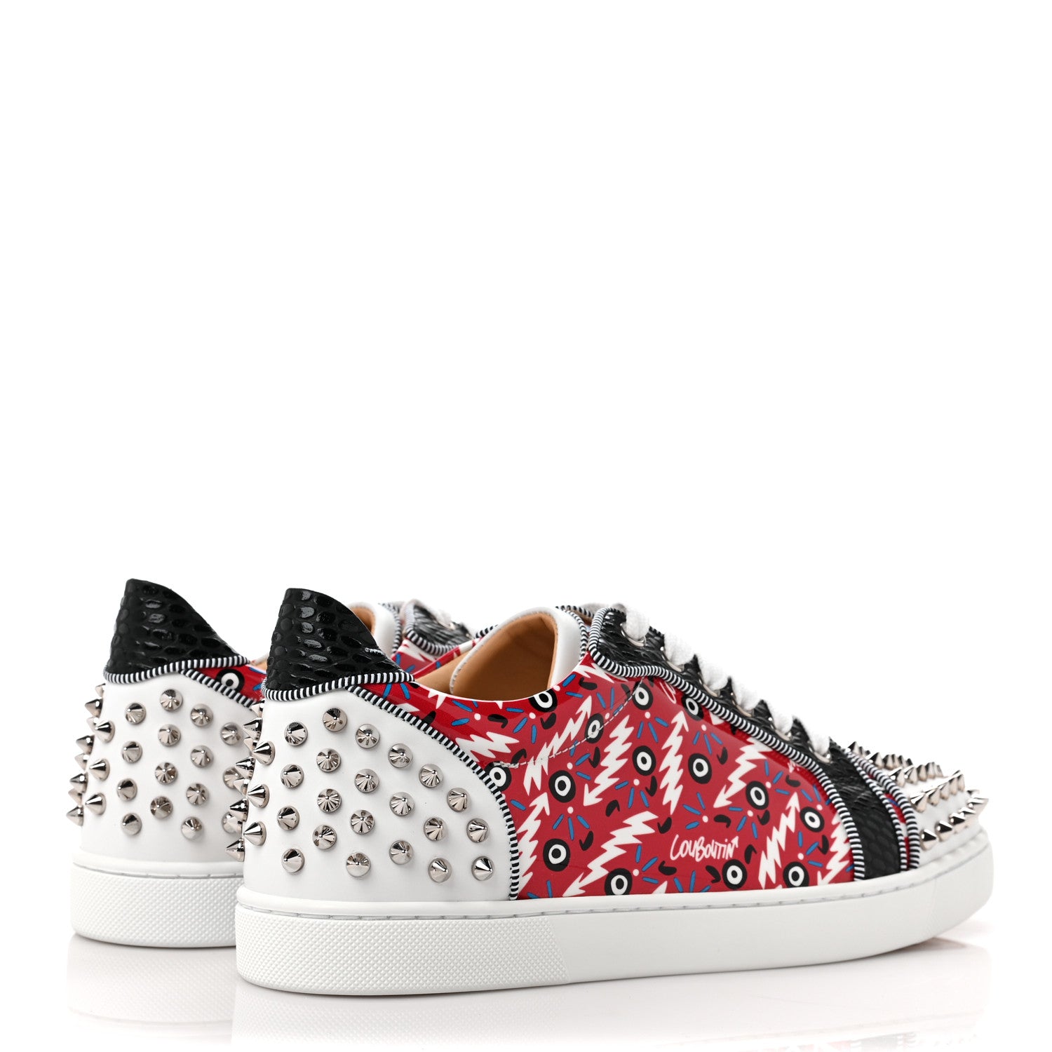 Christian Louboutin Calfskin Patent Womens Louis Junior Spikes Vieria Orlato Flat Sneakers 40 Version Multicolor 5 of 7