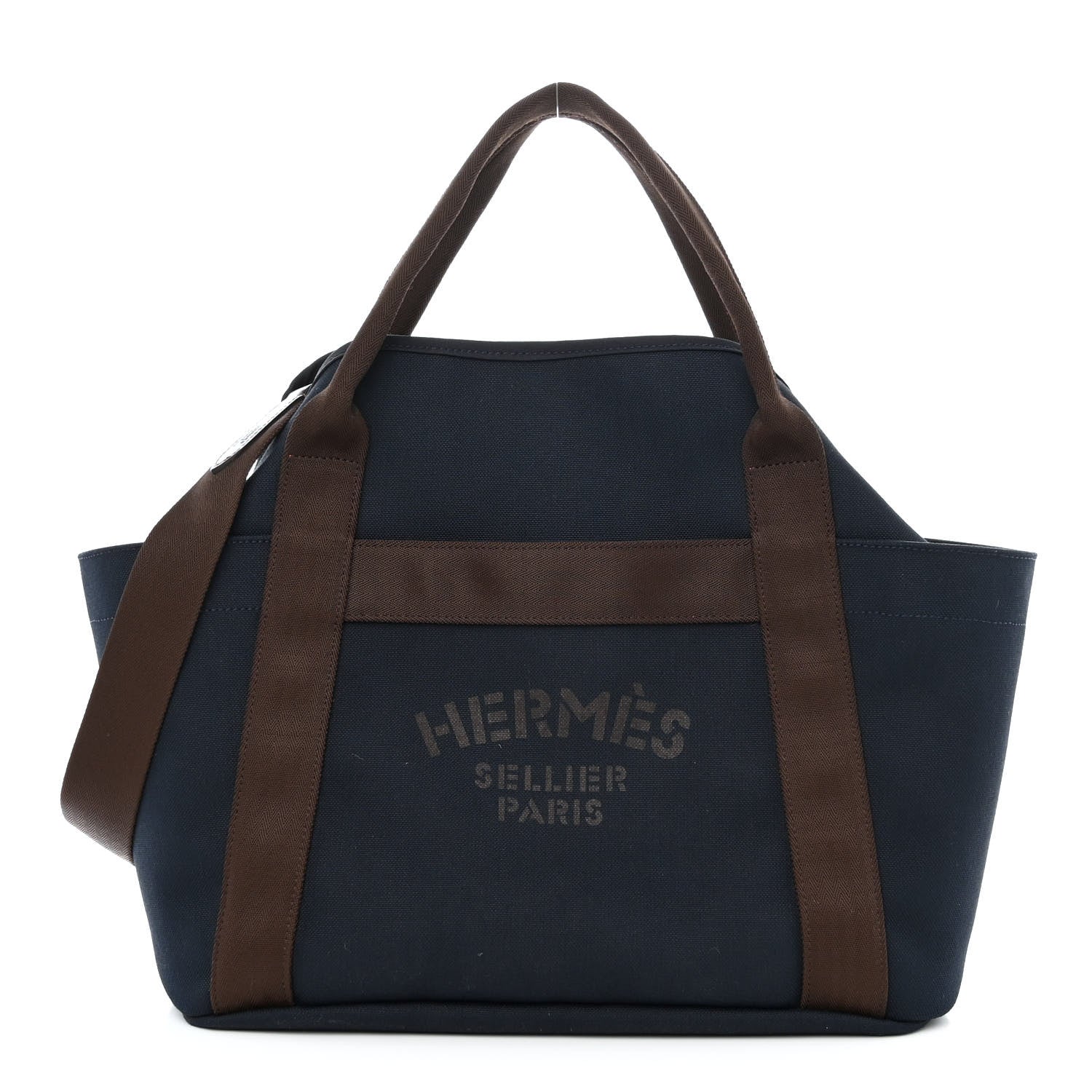 Hermes Canvas The Grooming Bag Bleu Navy Feu 3 of 12