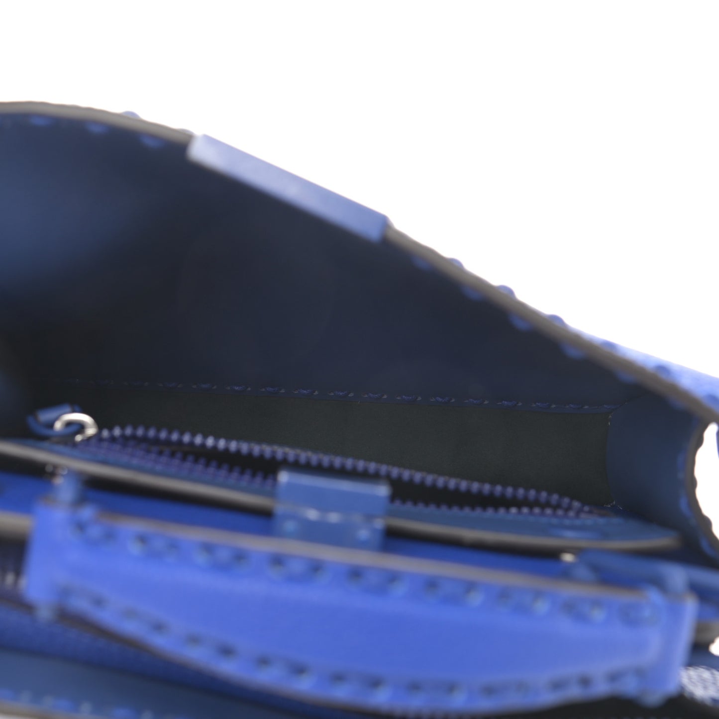 Cuoio Romano Vitello Cover Sellerissima Monochrome Mini Peekaboo I SEE U Satchel Blue Neon