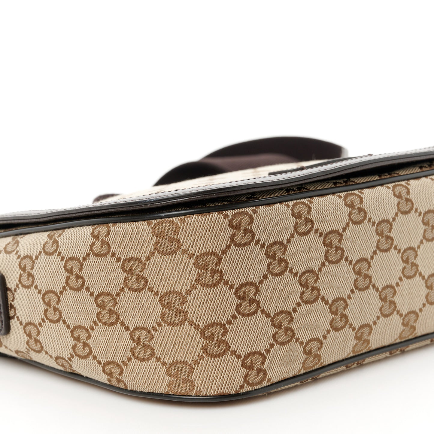Monogram Flap Messenger Bag Beige Dark Brown