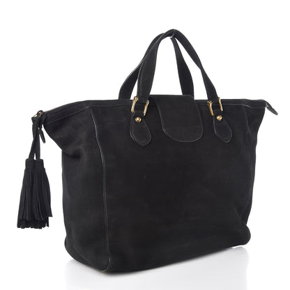 Gucci Nubuck Top Handle Satchel Black 3 of 9
