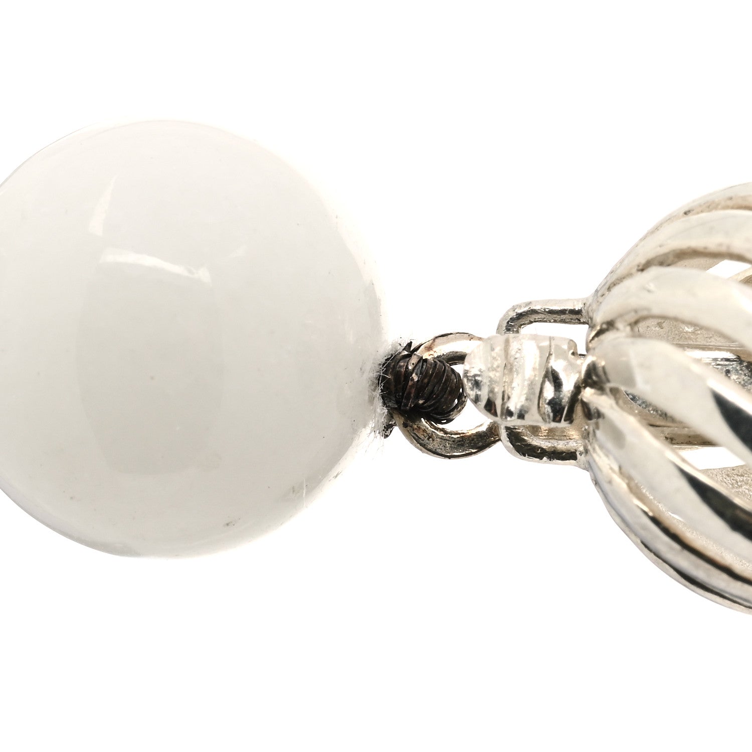 Tiffany Sterling Silver 10mm Dolomite Bead Necklace 5 of 5