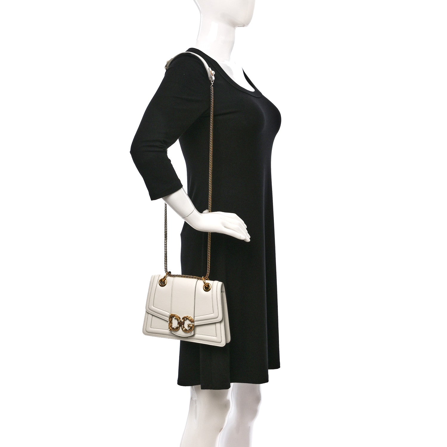 Dolce & Gabbana Smooth Calfskin Small DG Amore Envelope Bag White 2 of 8