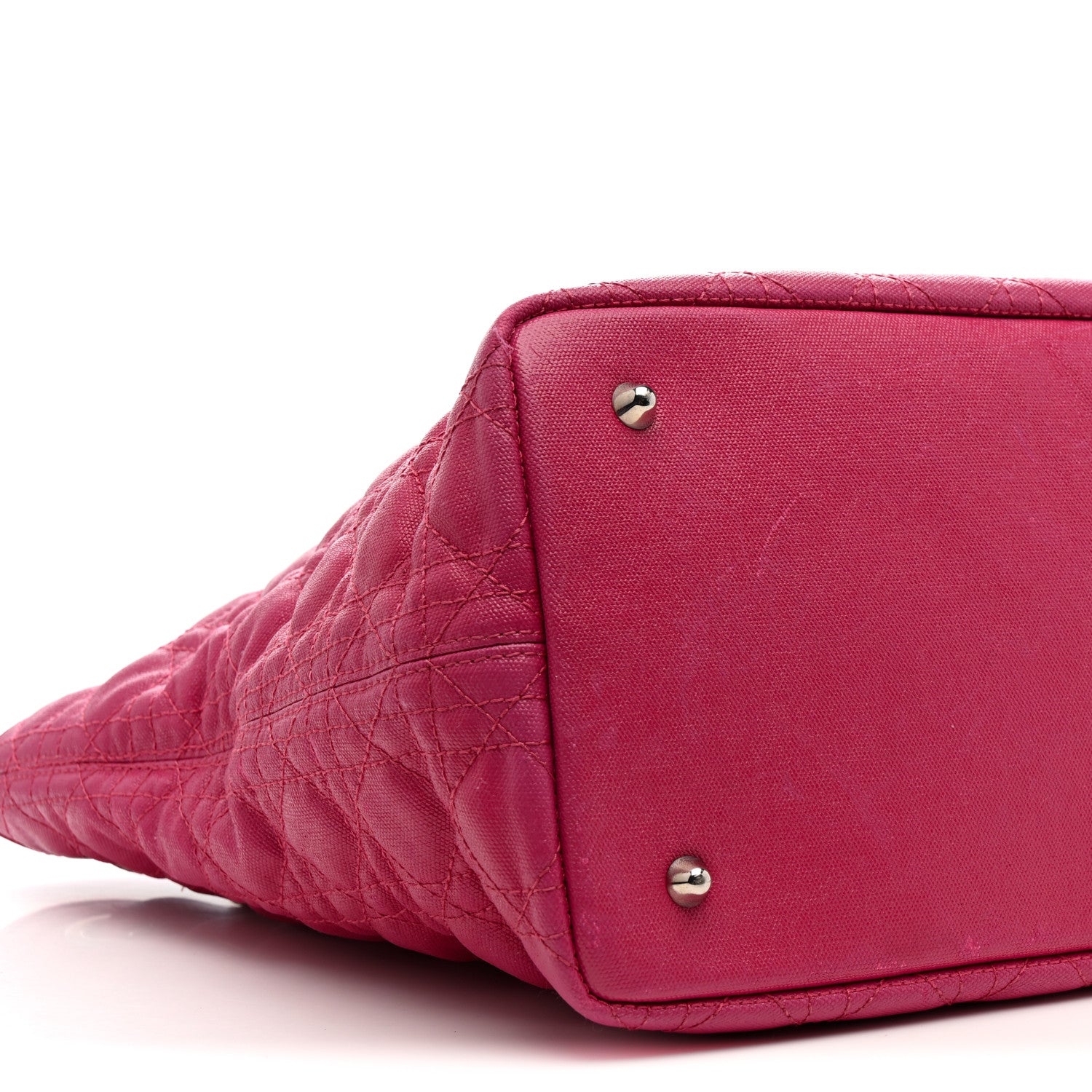 Christian Dior Coated Canvas Cannage Medium Panarea Tote Pink 9 of 15