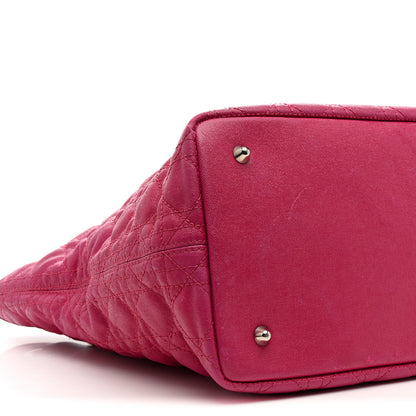 Christian Dior Coated Canvas Cannage Medium Panarea Tote Pink 9 of 15