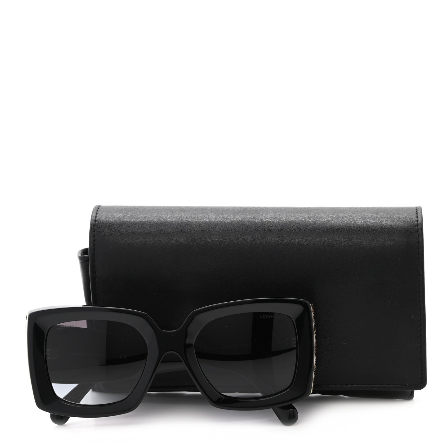 Acetate Rectangle Sunglasses 5435 Black