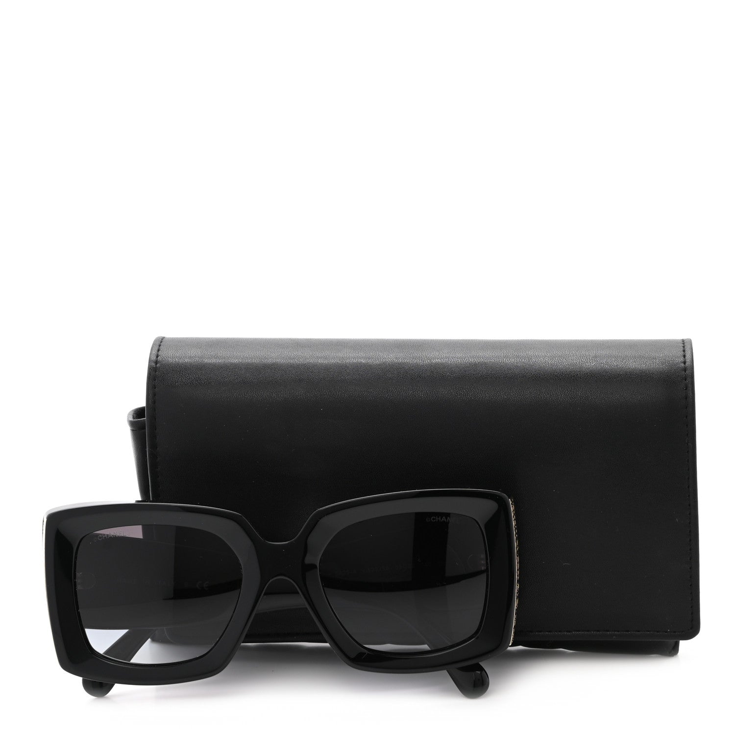 Chanel Acetate Rectangle Sunglasses 5435 Black 8 of 8