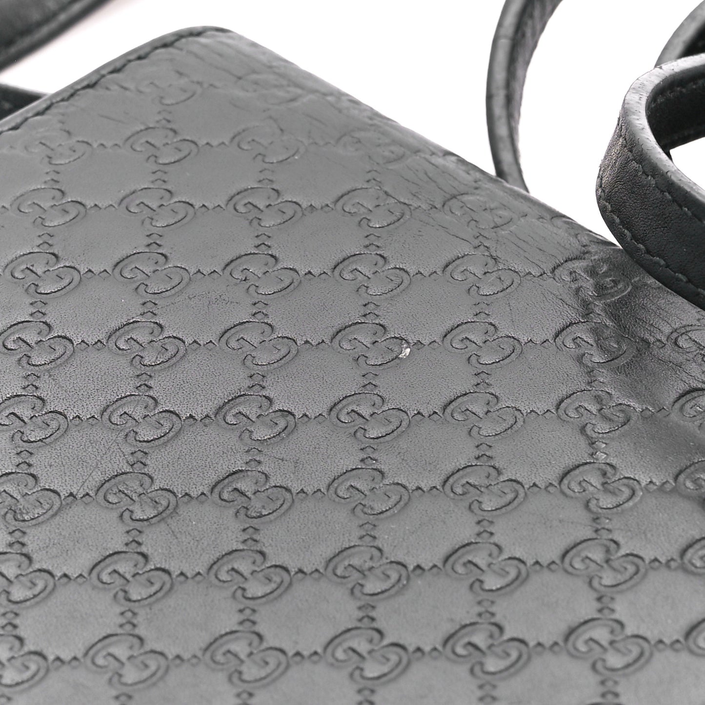 Microguccissima Crossbody Wallet Black