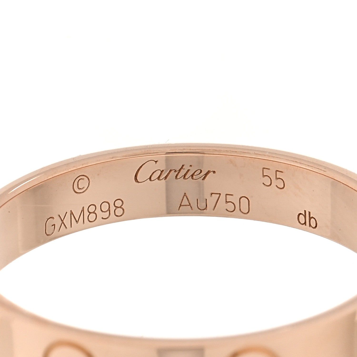Cartier 18K Pink Gold 3.5mm LOVE Wedding Band Ring 55 7.25 4 of 5