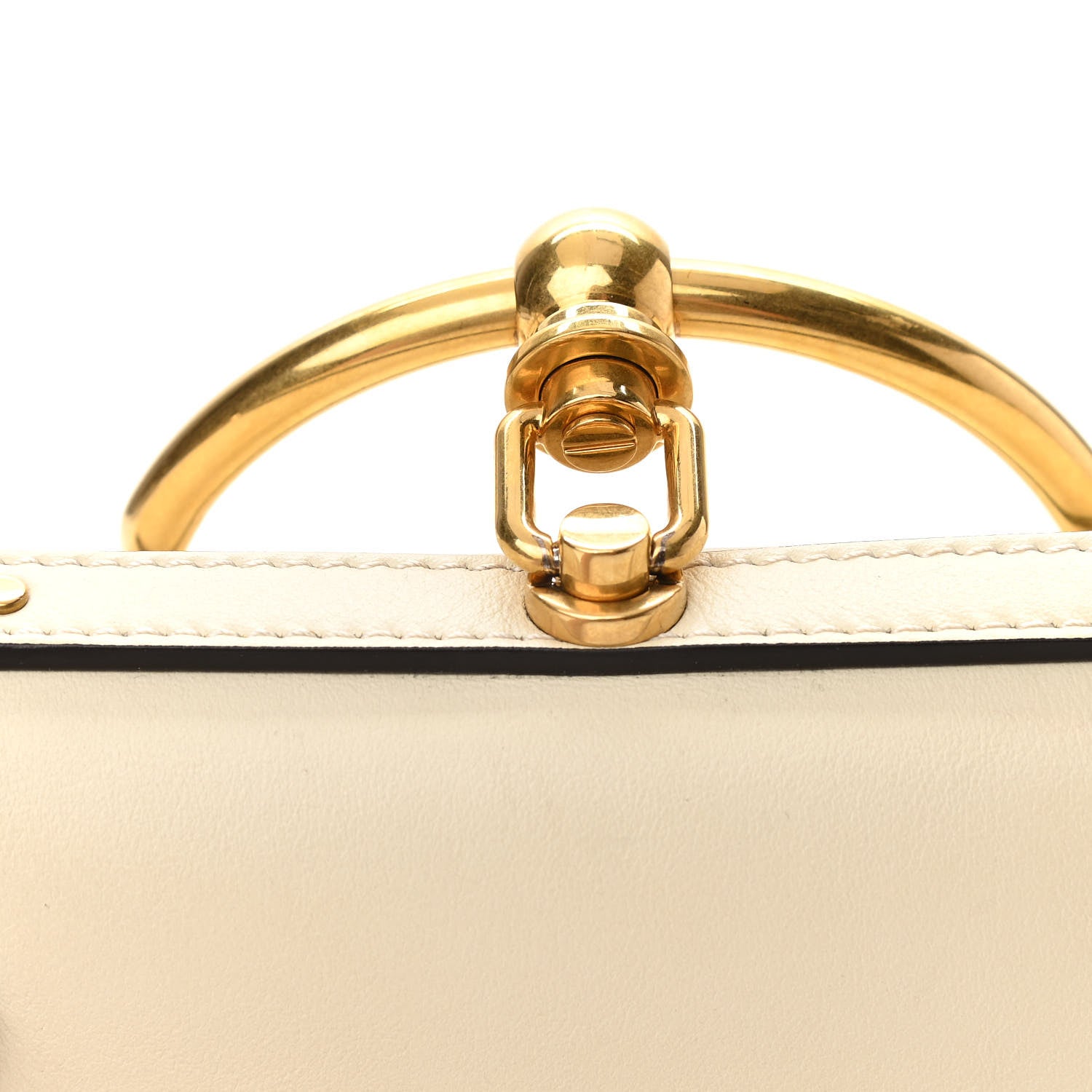 Chloe Calfskin Suede Small Nile Bracelet Bag Off White 8 of 10