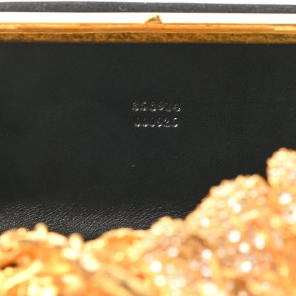 Alexander McQueen Satin Floral Knuckle Duster Box Clutch Black 7 of 7